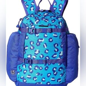 Burton girls Blue Leopard Print Kids youth  Backpack 20L